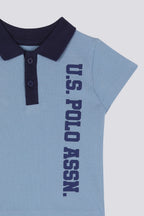 U.S. Polo Assn. Set doua piese cu logo discret, Albastru
