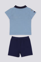 U.S. Polo Assn. Set doua piese cu logo discret, Albastru