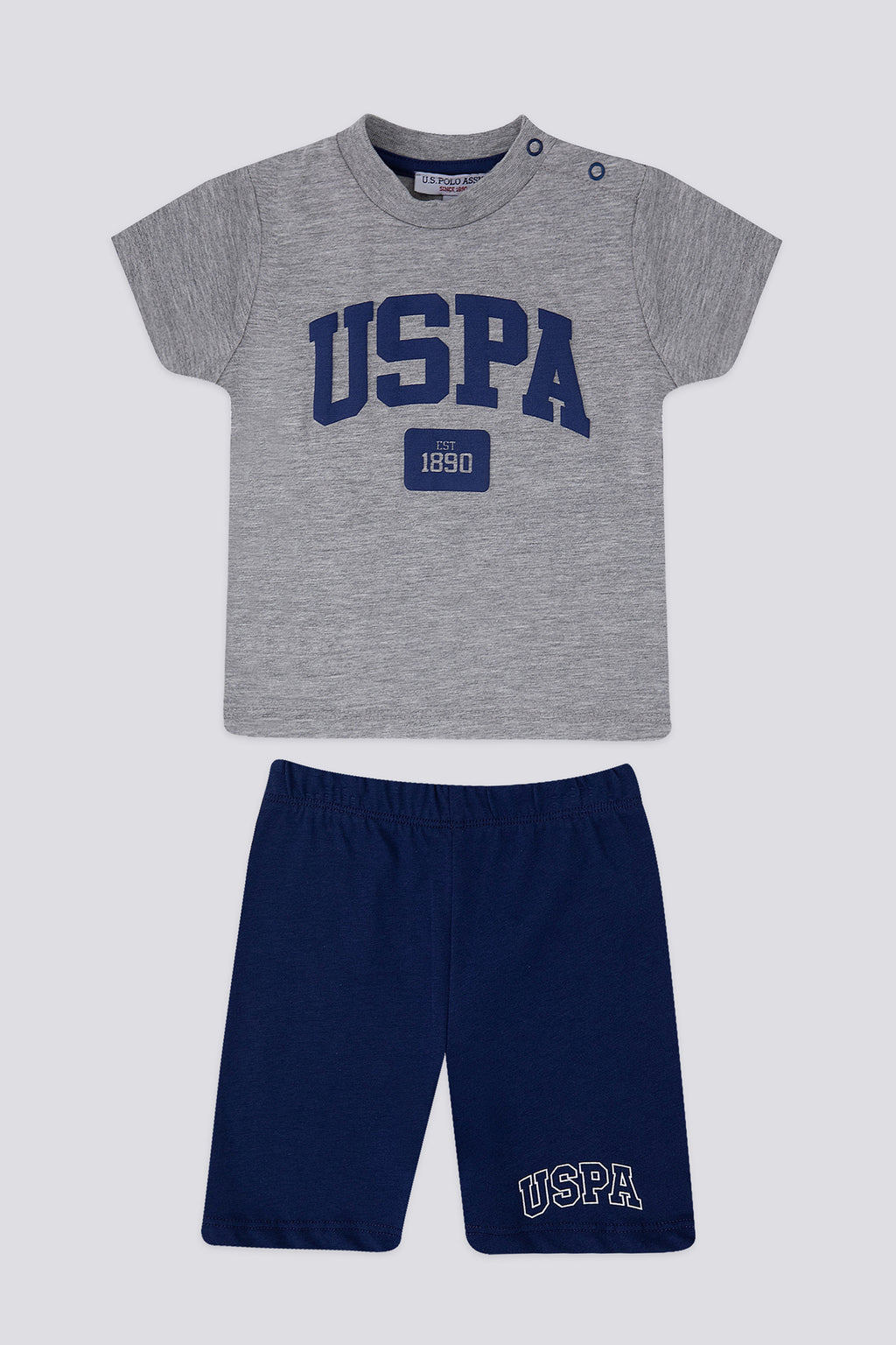 U.S. Polo Assn. Set doua piese cu logo discret, Gri