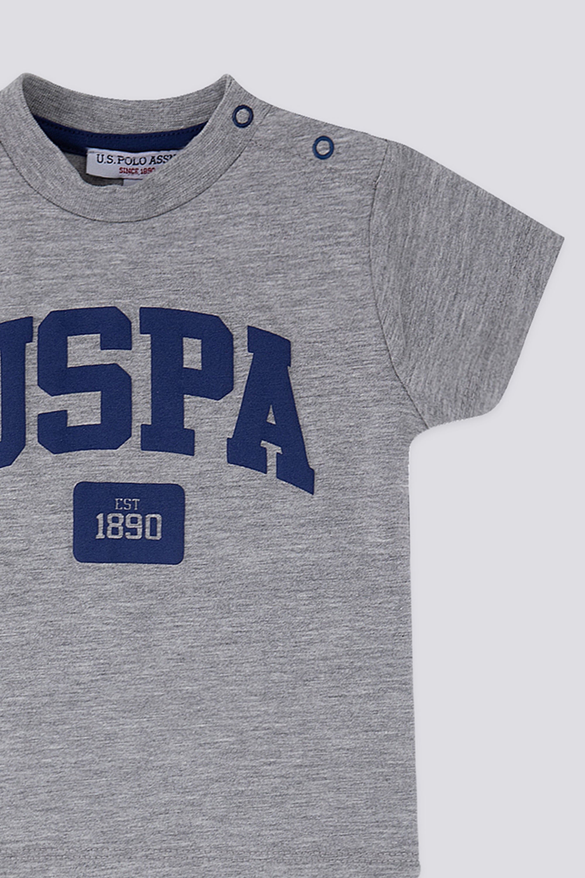 U.S. Polo Assn. Set doua piese cu logo discret, Gri