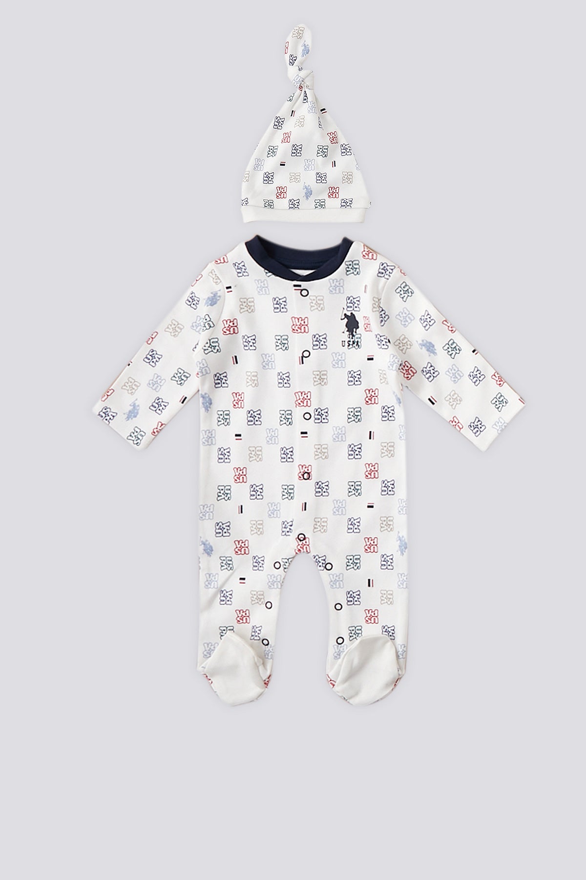 U.S. Polo Assn. Set zece piese pentru nou-nascuti, Alb