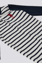 U.S. Polo Assn. Salopeta pentru bebelusi cu botosei si model in dungi