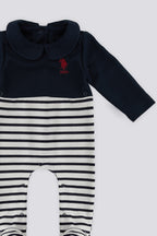 U.S. Polo Assn. Salopeta pentru bebelusi cu botosei si nasturi decorativi