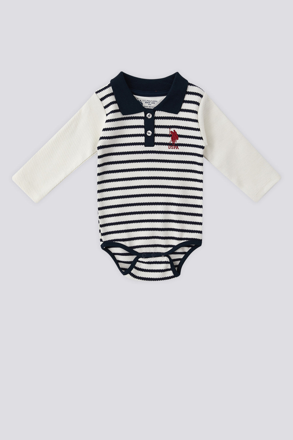 U.S. Polo Assn. Salopeta din bumbac pentru bebelusi croiala clasica