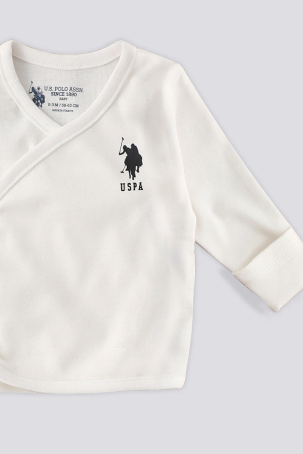 U.S. Polo Assn. Set cinci piese pentru nou-nascuti, Alb