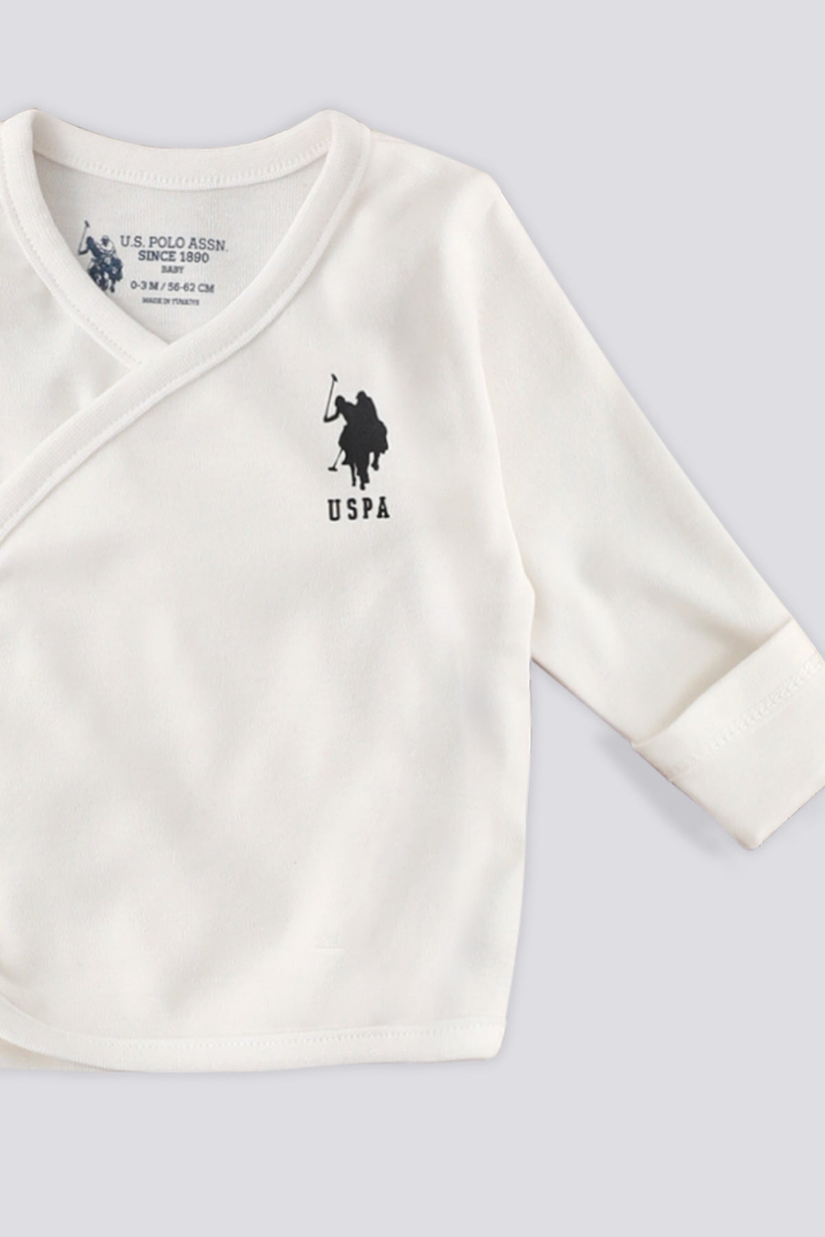 U.S. Polo Assn. Set cinci piese pentru nou-nascuti, Alb