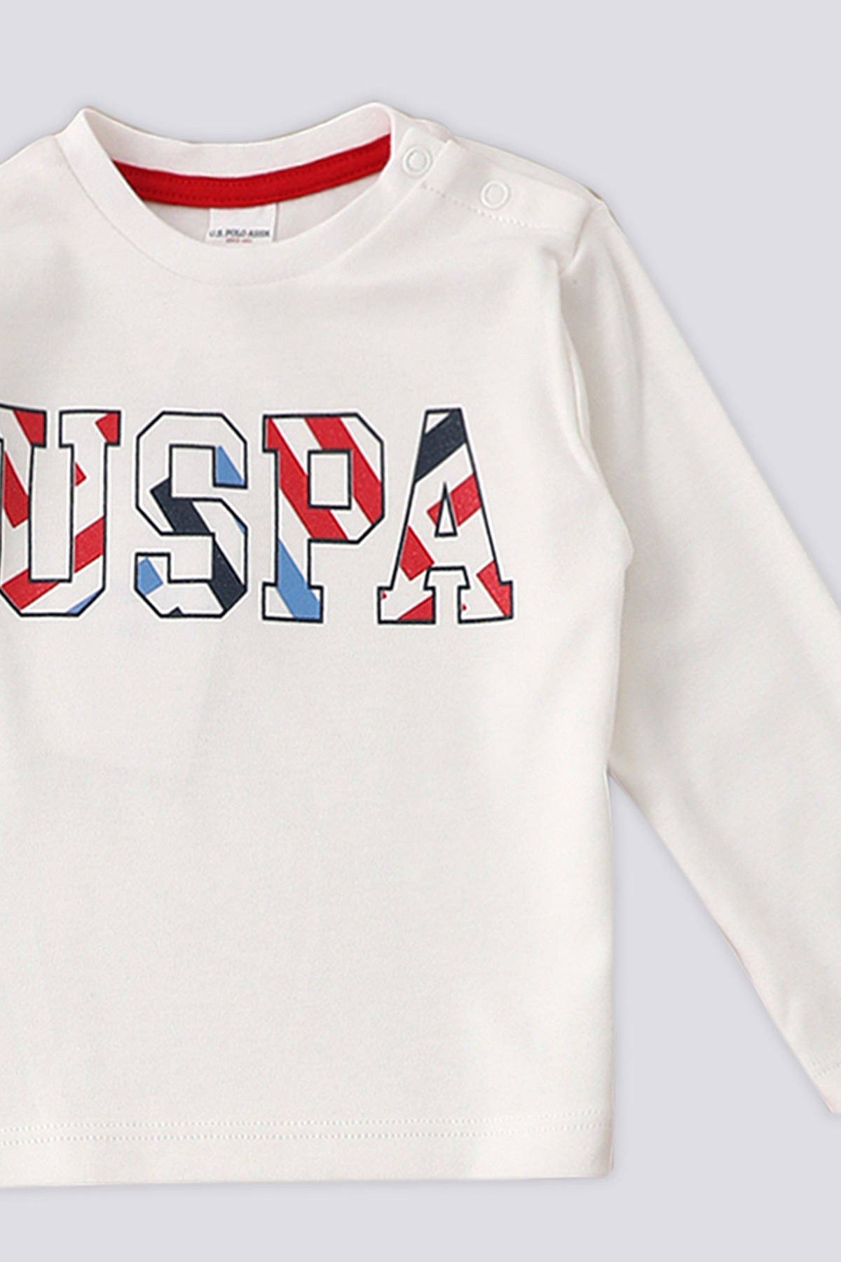 U.S. Polo Assn. Set trei piese cu bluza, hanorac si pantaloni, Alb