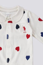 U.S. Polo Assn. Set doua piese cu logo discret, Alb