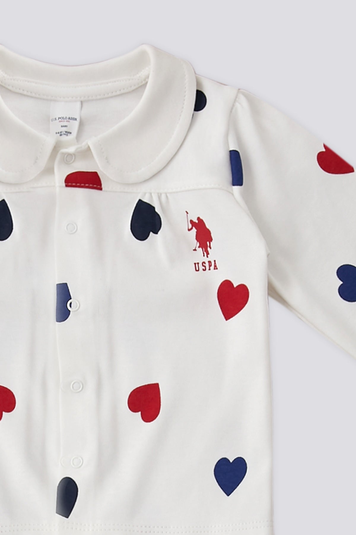 U.S. Polo Assn. Set doua piese cu logo discret, Alb