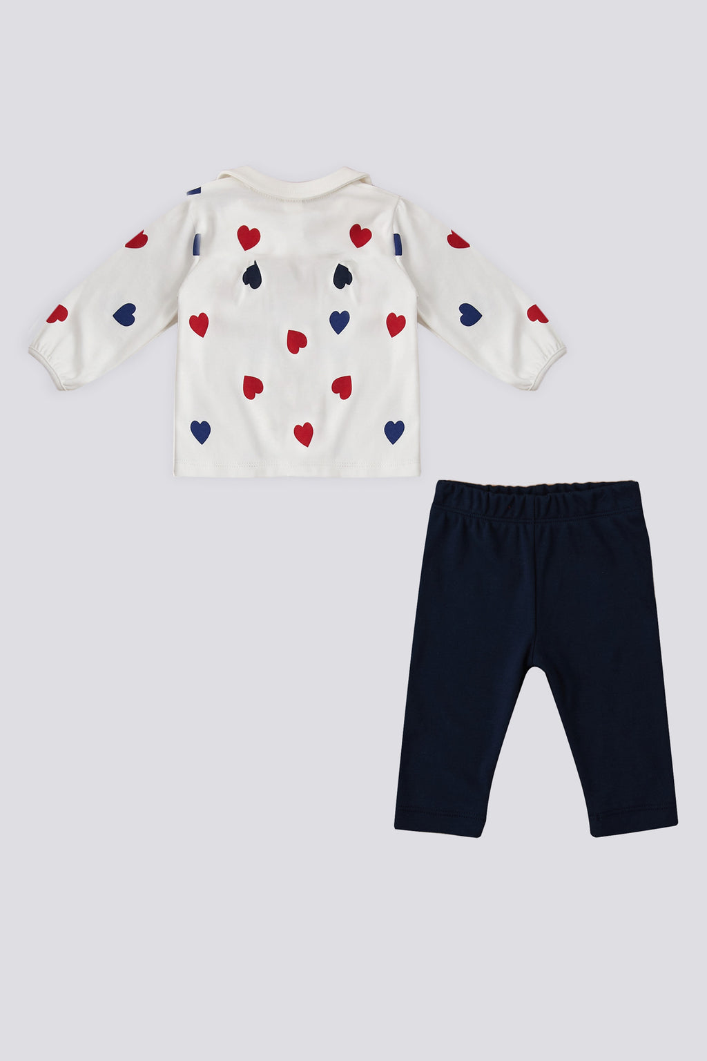 U.S. Polo Assn. Set doua piese cu logo discret, Alb