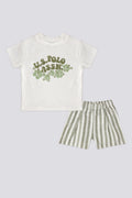 U.S. Polo Assn. Set doua piese cu logo discret, Alb