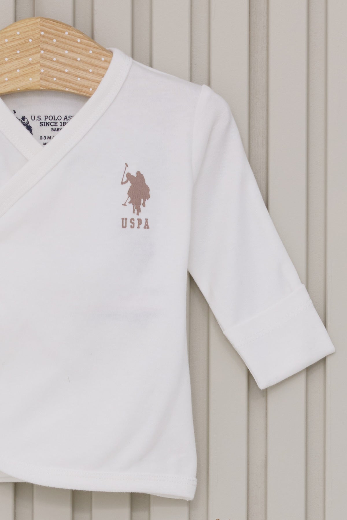 U.S. Polo Assn. Set cinci piese pentru nou-nascuti, Alb
