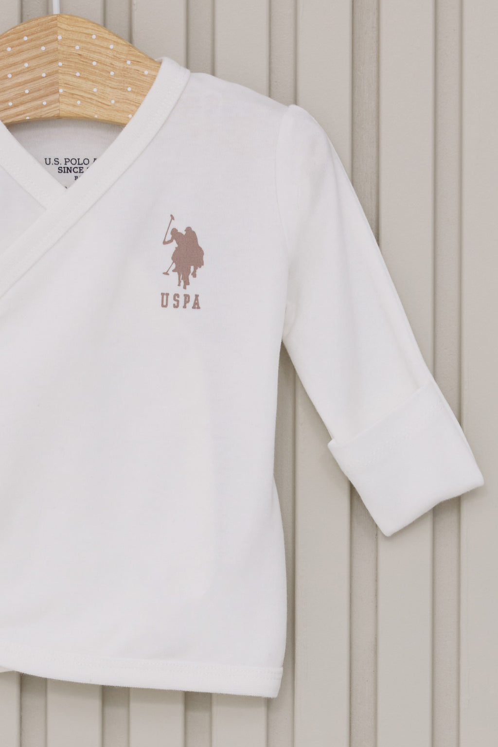 U.S. Polo Assn. Set cinci piese pentru nou-nascuti, Alb