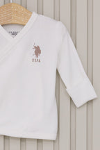 U.S. Polo Assn. Set cinci piese pentru nou-nascuti, Alb