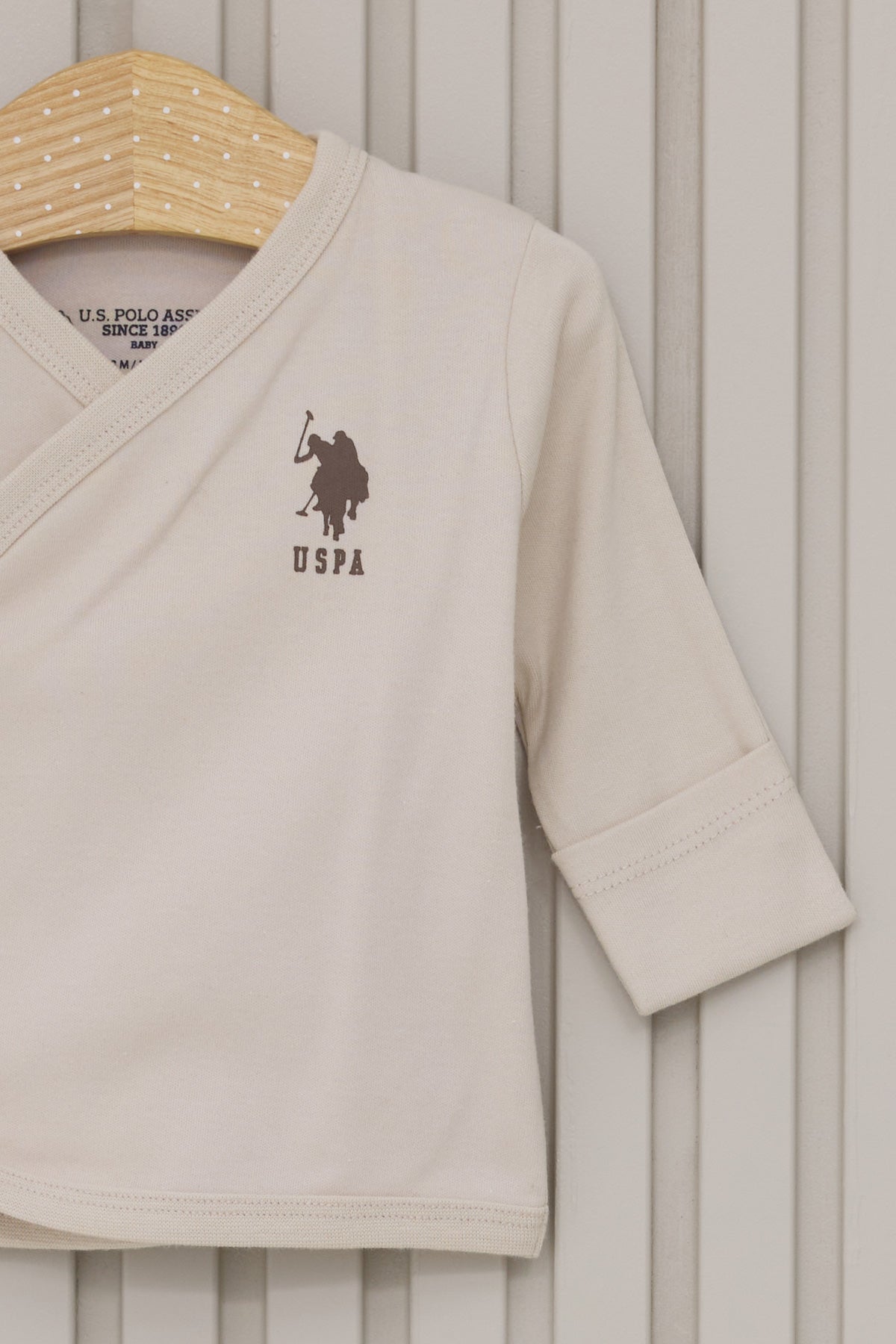 U.S. Polo Assn. Set cinci piese pentru nou-nascuti, Alb