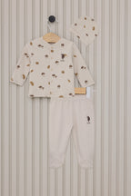 U.S. Polo Assn. Set trei piese cu caciula, pantaloni si bluza, Alb