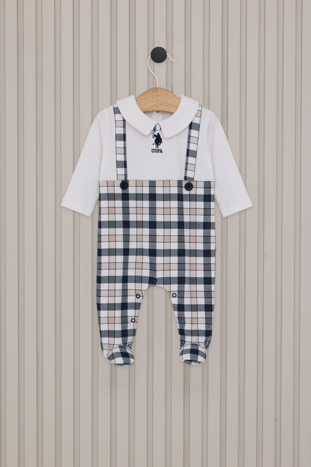 U.S. Polo Assn. Salopeta pentru bebelusi bumbac moale model basic