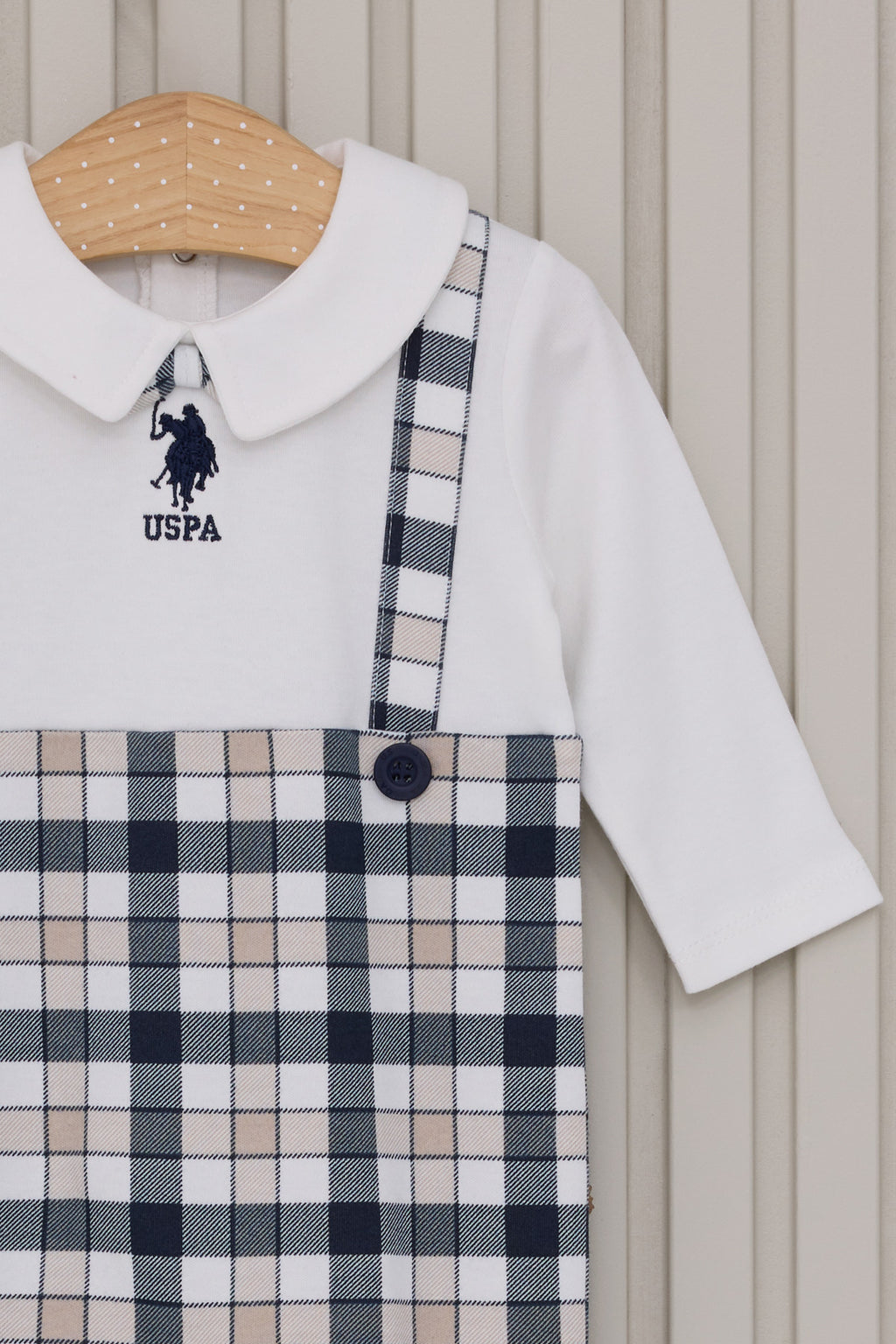 U.S. Polo Assn. Salopeta pentru bebelusi bumbac moale model basic