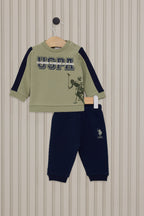 U.S. Polo Assn. Set doua piese cu logo discret, Bleumarin