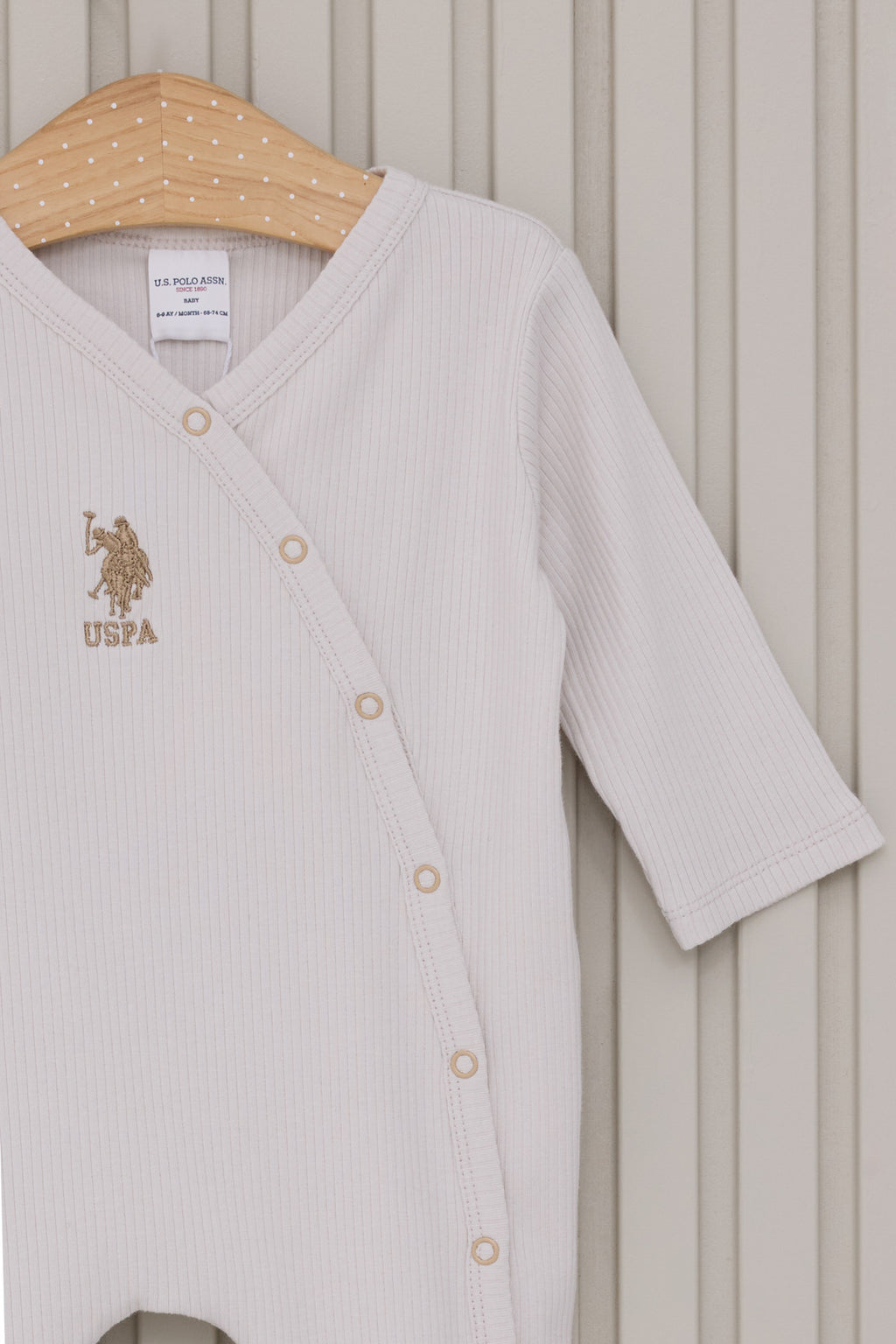 U.S. Polo Assn. Salopeta casual pentru bebelusi inchidere cu capse