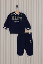 U.S. Polo Assn. Set doua piese cu logo discret, Bleumarin