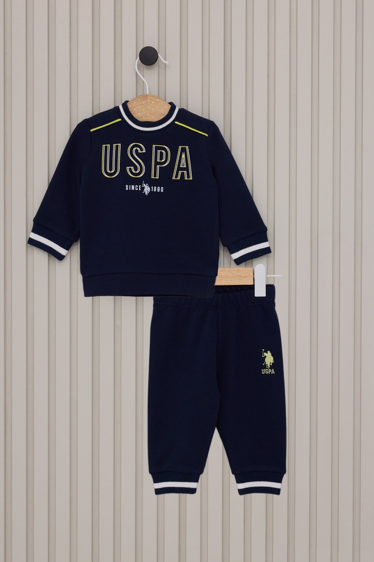 U.S. Polo Assn. Set doua piese cu logo discret, Bleumarin