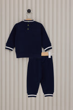 U.S. Polo Assn. Set doua piese cu logo discret, Bleumarin
