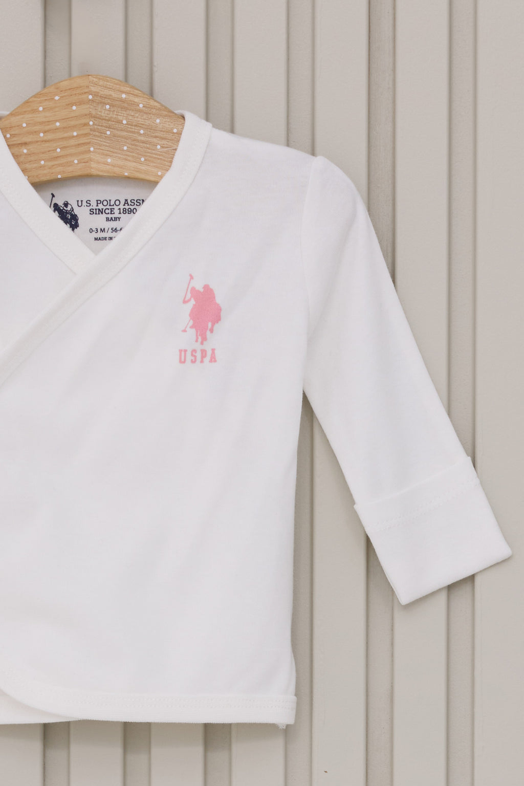 U.S. Polo Assn. Set cinci piese pentru nou-nascuti, Alb