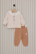 U.S. Polo Assn. Set doua piese cu logo discret, Bej