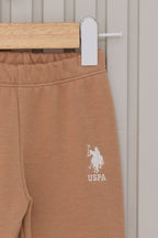 U.S. Polo Assn. Set doua piese cu logo discret, Bej