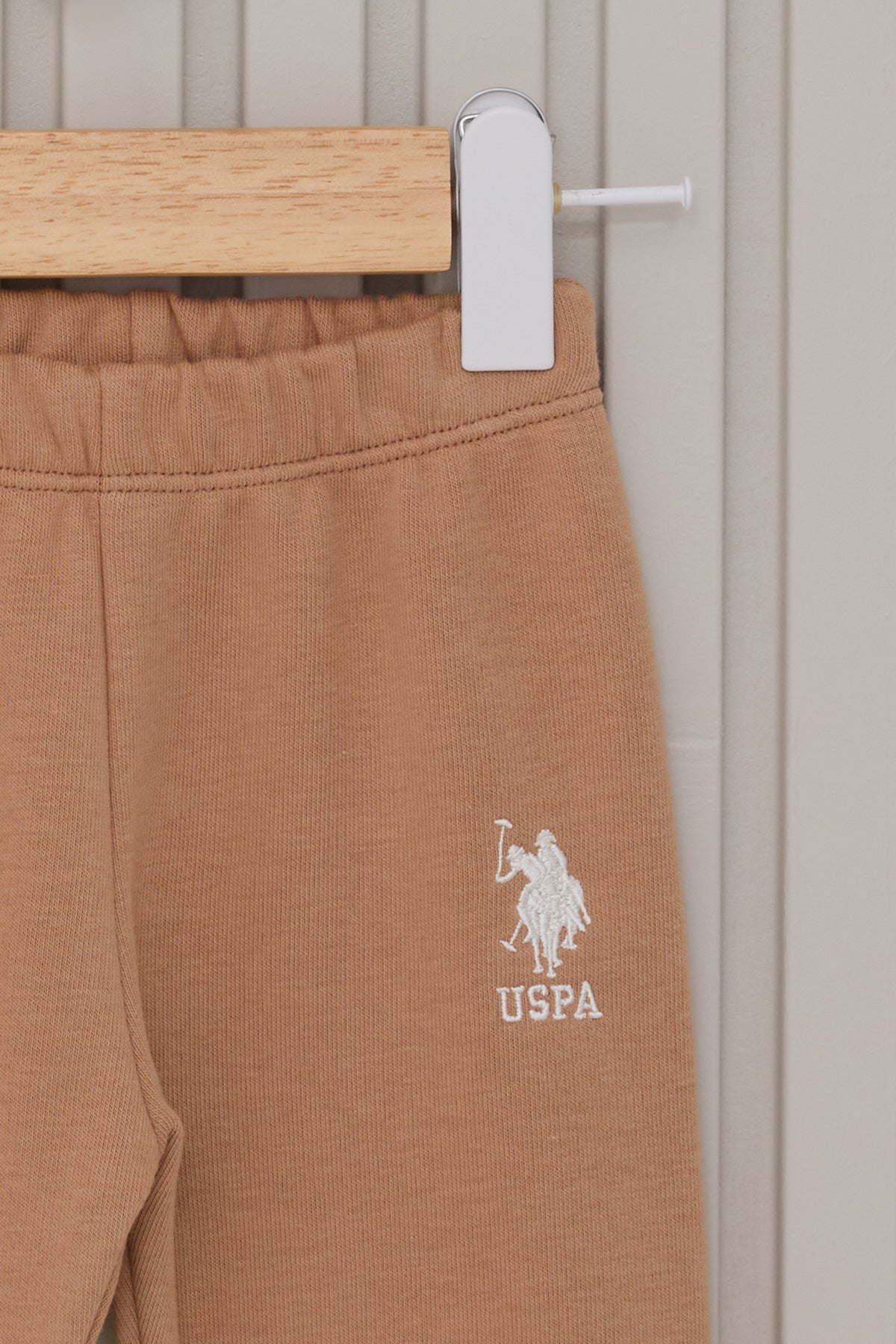 U.S. Polo Assn. Set doua piese cu logo discret, Bej