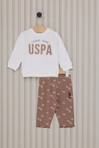 U.S. Polo Assn. Set doua piese cu logo discret, Alb