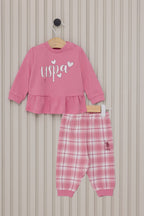 U.S. Polo Assn. Set doua piese cu logo discret, Roz