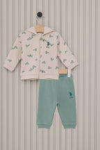 U.S. Polo Assn. Set doua piese cu logo discret, Bej
