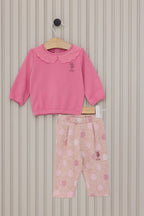 U.S. Polo Assn. Set doua piese cu logo discret, Roz