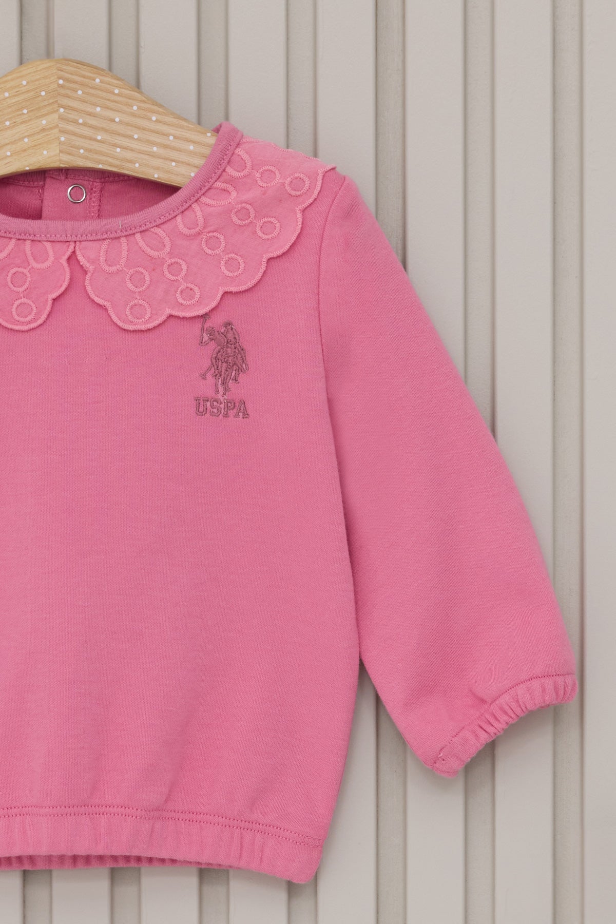 U.S. Polo Assn. Set doua piese cu logo discret, Roz