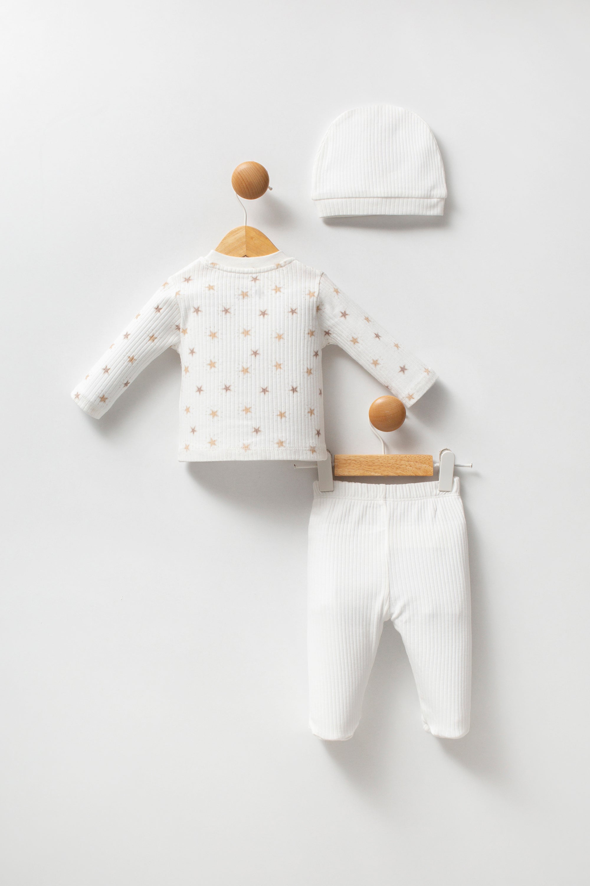 U.S. Polo Assn. Set trei piese cu caciula, bluza si pantaloni, Alb