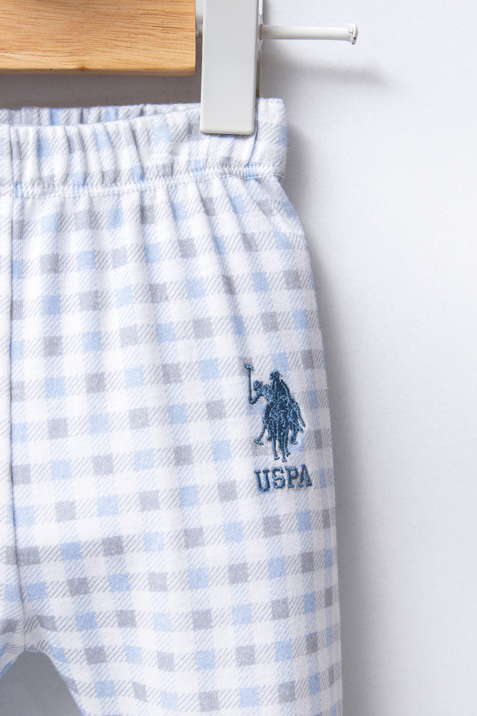 U.S. Polo Assn. Set doua piese cu logo discret, Albastru