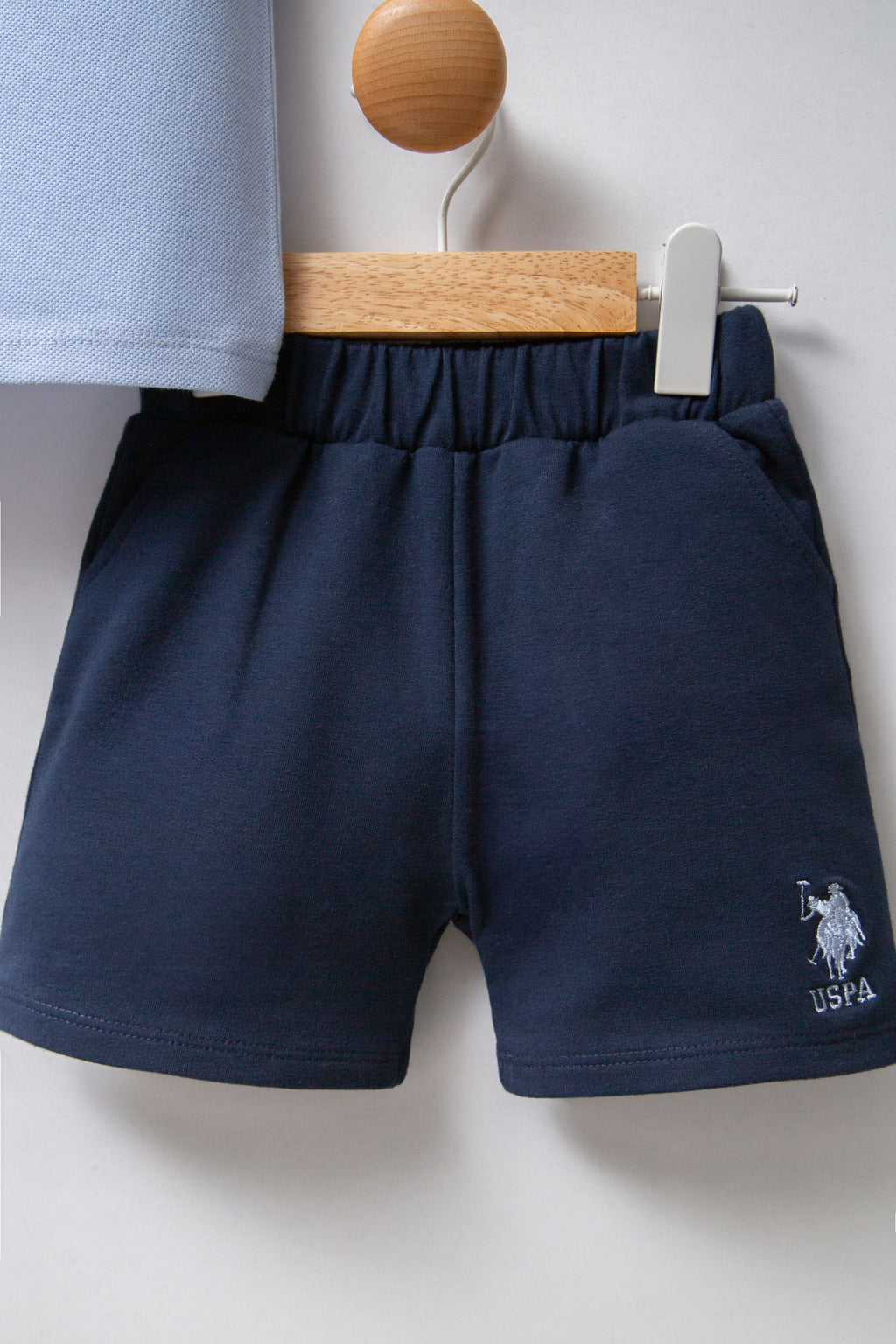 U.S. Polo Assn. Set doua piese cu logo discret, Albastru