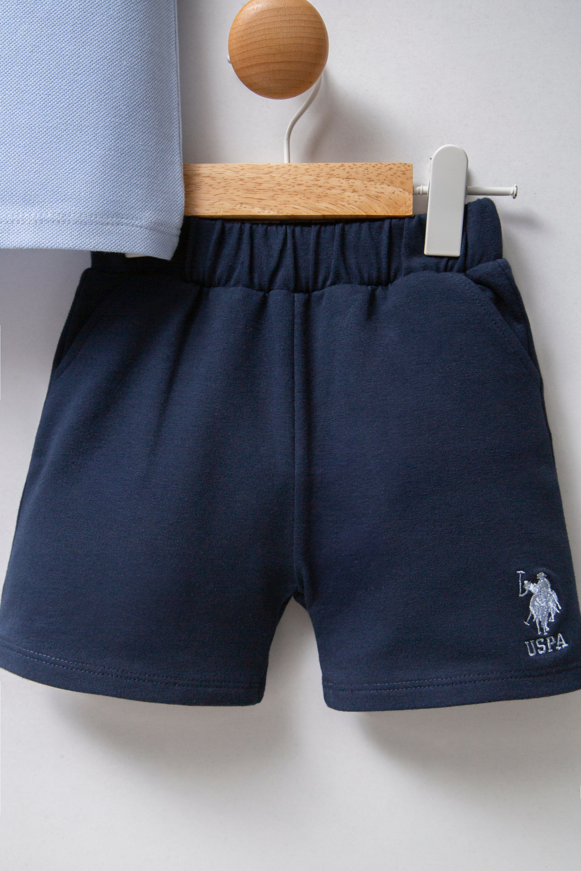 U.S. Polo Assn. Set doua piese cu logo discret, Albastru