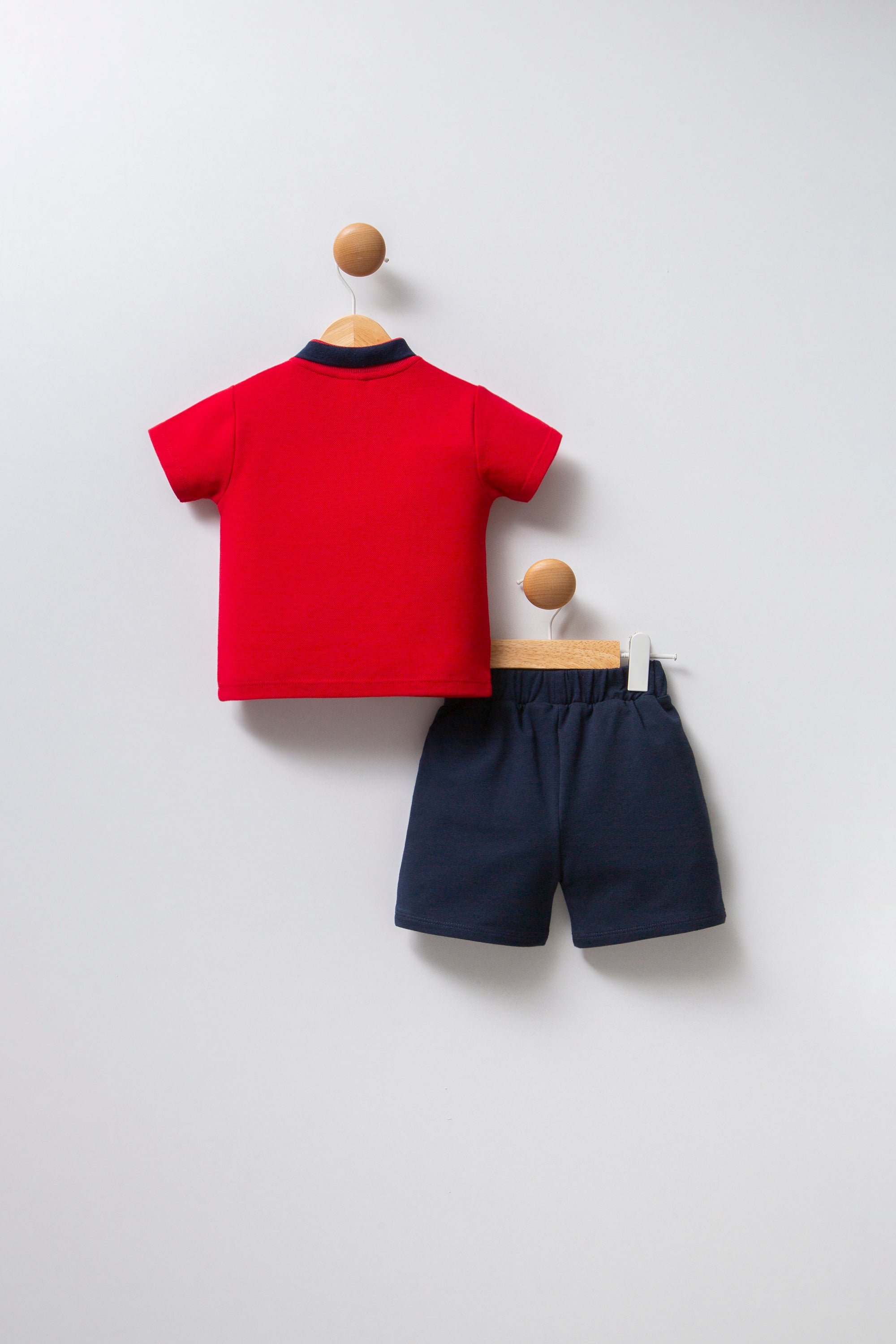 U.S. Polo Assn. Set doua piese cu logo discret, Rosu