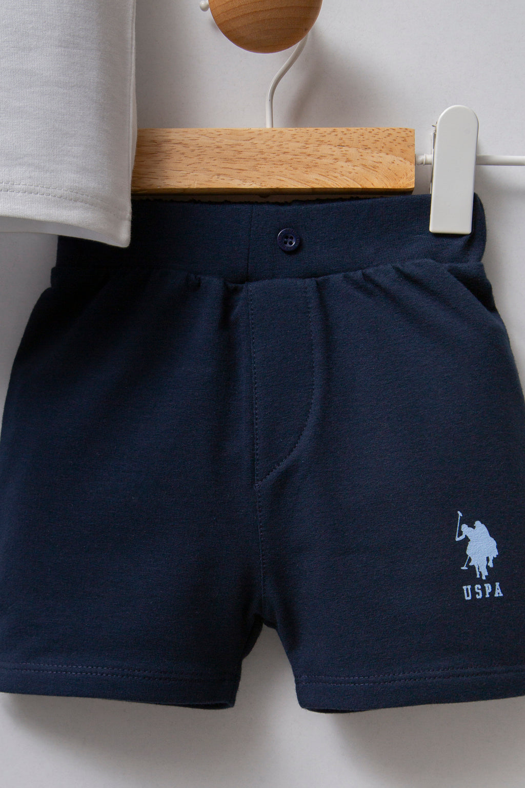 U.S. Polo Assn. Set doua piese cu logo discret, Albastru