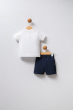 U.S. Polo Assn. Set doua piese cu logo discret, Albastru