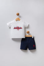 U.S. Polo Assn. Set doua piese cu logo discret, Rosu