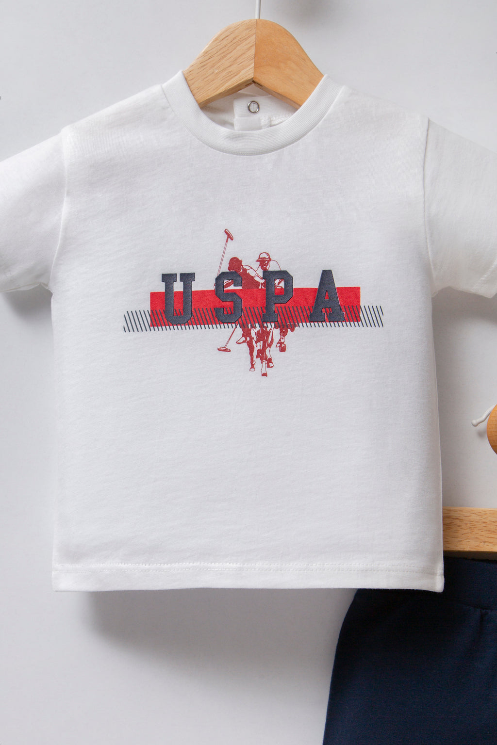 U.S. Polo Assn. Set doua piese cu logo discret, Rosu