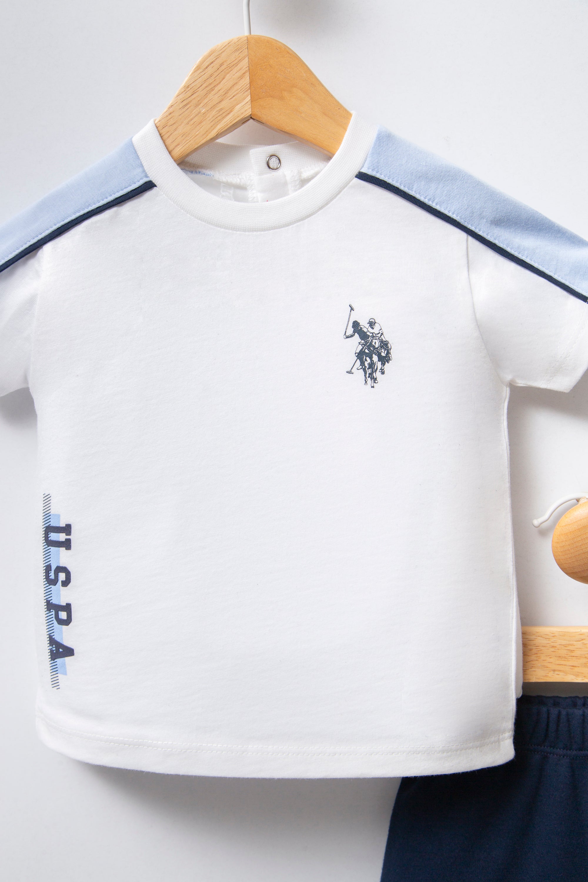 U.S. Polo Assn. Set doua piese cu logo discret, Albastru