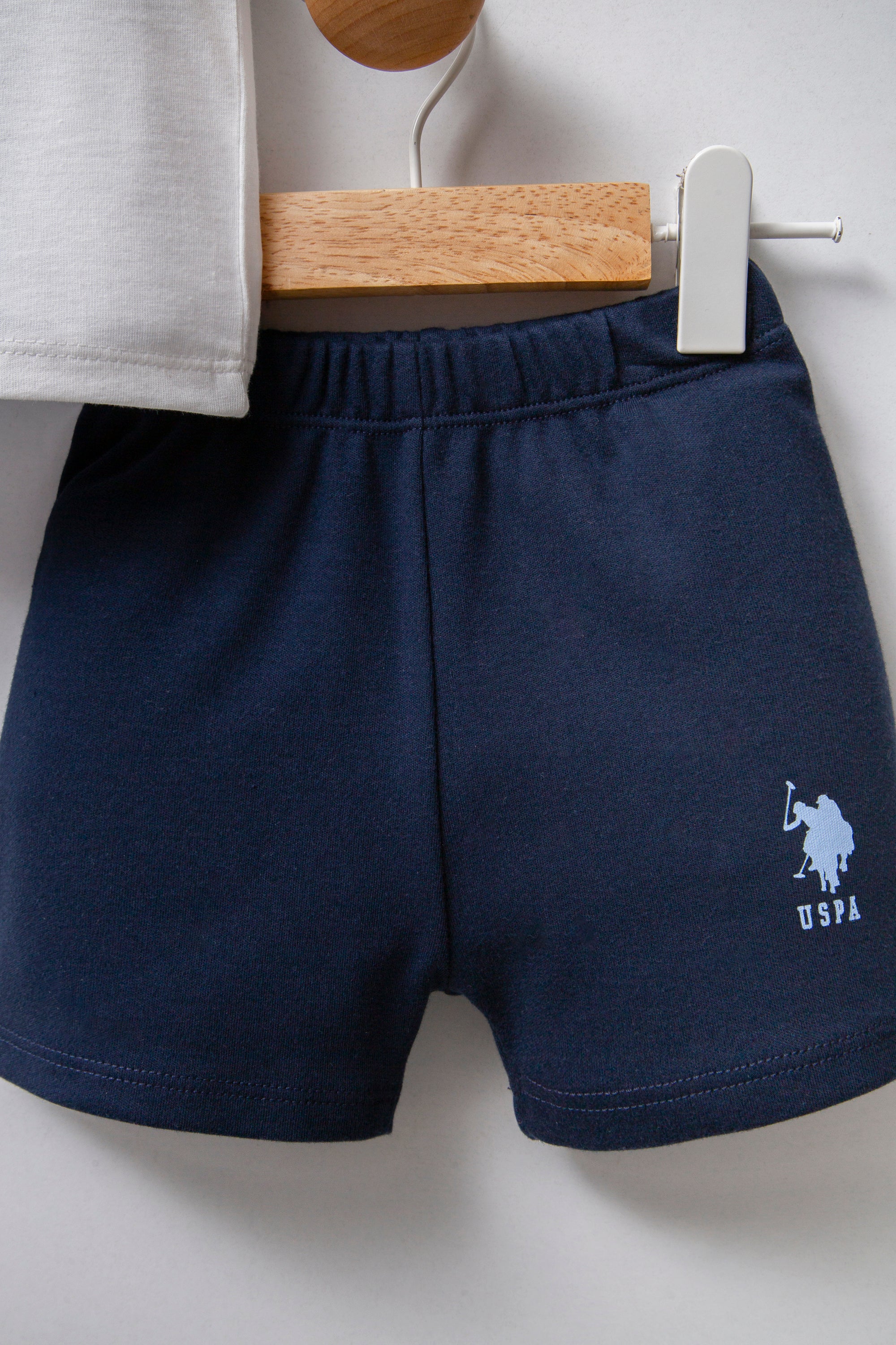 U.S. Polo Assn. Set doua piese cu logo discret, Albastru