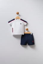 U.S. Polo Assn. Set doua piese cu logo discret, Rosu