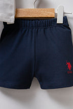 U.S. Polo Assn. Set doua piese cu logo discret, Rosu