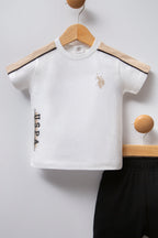 U.S. Polo Assn. Set doua piese cu logo discret, Bej